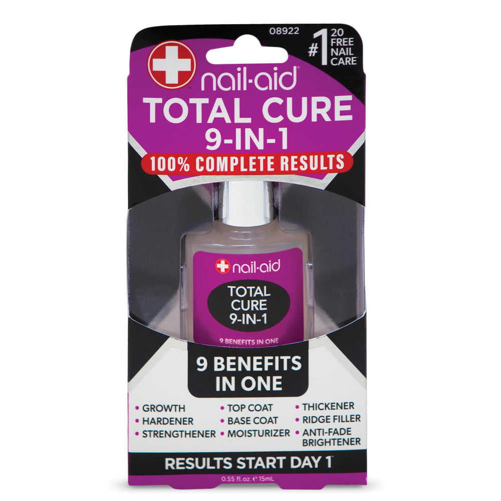 Nail-Aid Total Cure 9in1 bottle for at-home nail care and convenience