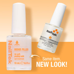 Nail Tek Ridge Filler Formula 2: aplicación suave para uniformar la textura de uñas.