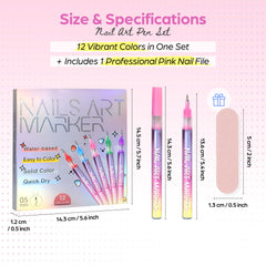 Nail Art Pen Set 0.5mm tip enables precise lines