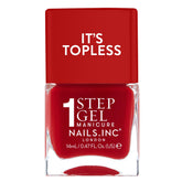 Nails.INC It’s Topless, botella cercana, muestra acabado gel sin lámpara.