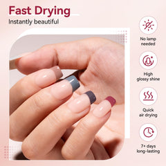 Nailshion Nude Grays botellas destacadas muestran tonos reales sin necesidad de lámpara.