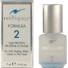 Nailtiques Formula 2, botella de 0,25 oz para fortalecer uñas débiles.