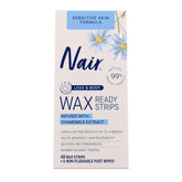 Nair Sensitive Wax Ready Strips for legs deliver smooth results without mess.
