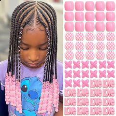 NAISKA pink hair beads for braids add subtle sparkle and color