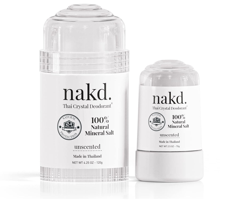 Nakd. Piedra de cristal desodorante regular, controla olores sin aluminio