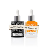 Naked & Thriving Renew serum bottle showing deep hydration for smooth skin.