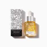 Naked & Thriving Prevent bottle pour demonstrates easy dispensing for hydrated, protected skin.