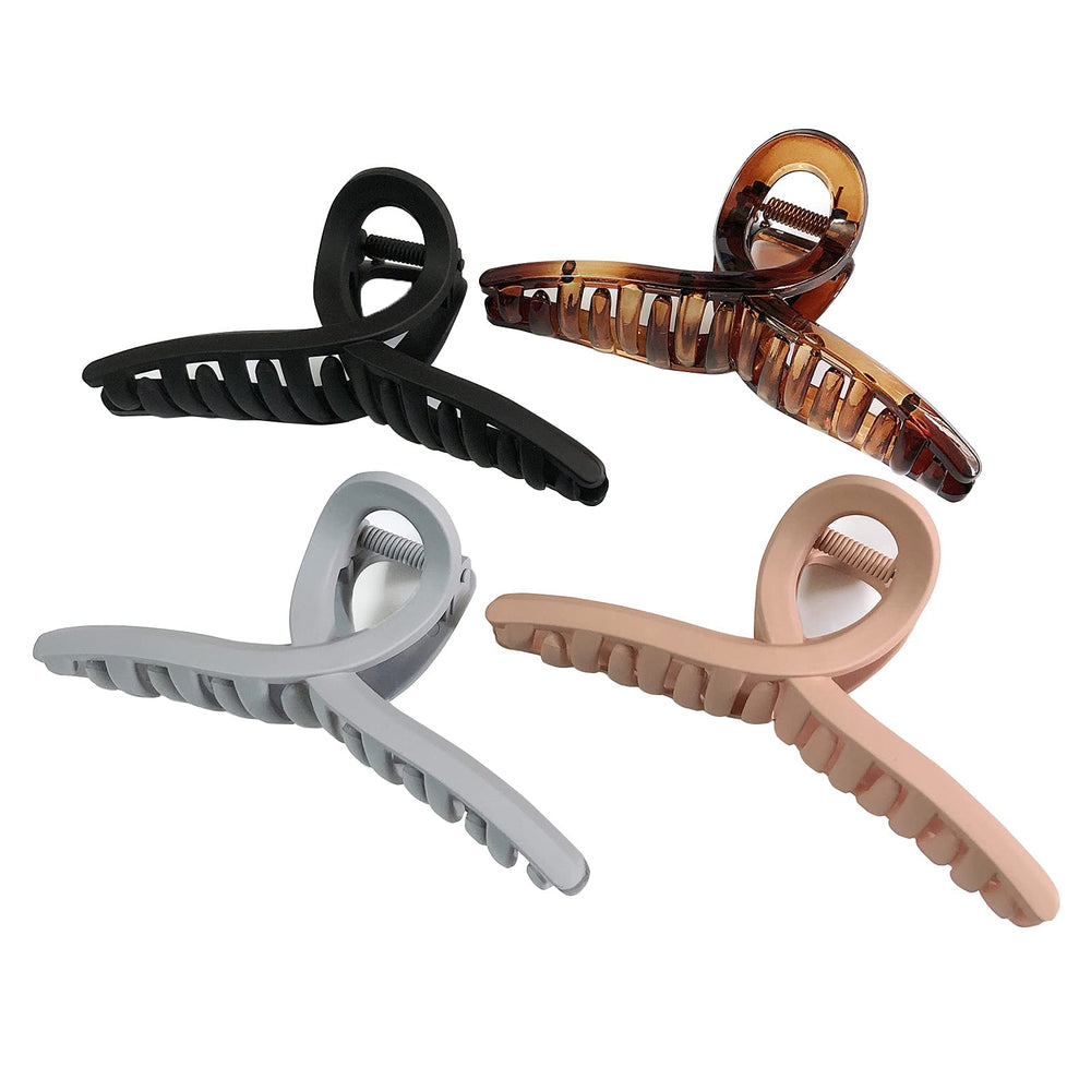 Nalodu large hair claw clip front view shows secure all-day hold.