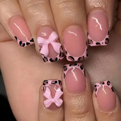 Namrec uñas adhesivas brillantes en forma cuadrada, acabado elegante