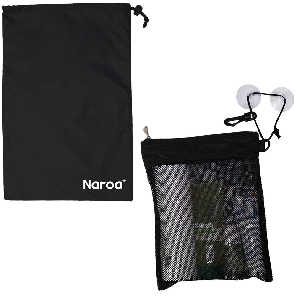 Naroa waterproof toiletry bag closed for dry storage during travel.