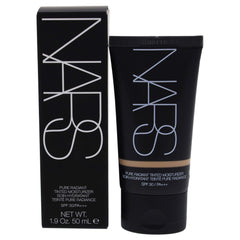 NARS Pure Radiant Tinted Moisturizer Alaska bottle illustrating light coverage with SPF 30 protection.