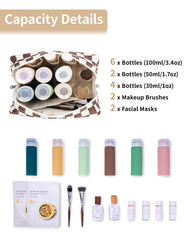 Narwey checkered makeup bag inner pockets keep brushes and palettes neatly separated.