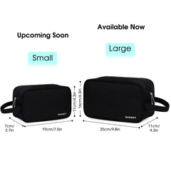 Narwey travel toiletry bag large compartment holds large skincare products for organized packing.