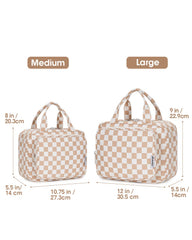 Narwey travel bag showing organized compartments to hold full-size bottles.