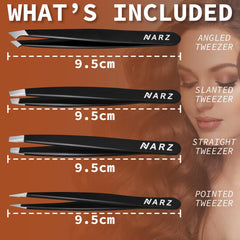 NARZ precision tweezers close-up highlighting aligned tips for control