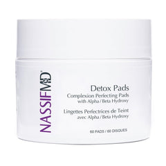 NassifMD Exfoliating Detox Pads packaging showing brand and clean design for deep cleansing.