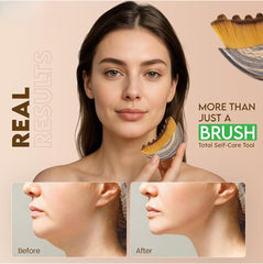 Nasteck Lymphatic Contour Face Brush jawline detail showing contour fit.
