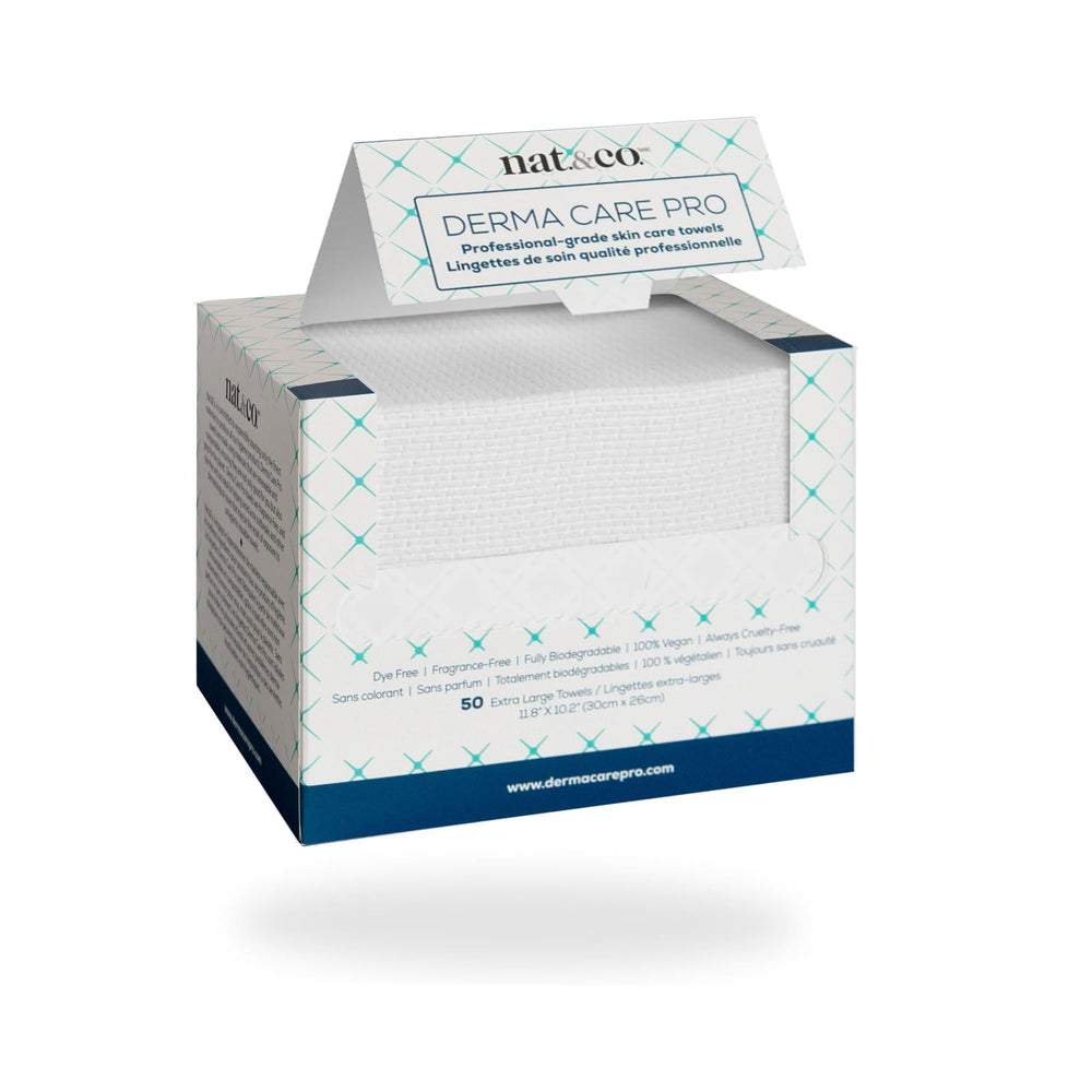 Nat.&Co. Derma Care Pro: toallas faciales XL en paquete, ideal para uso diario.