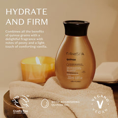 Nativa SPA Quinoa Oil Texture shows velvet, non-greasy skin after use.