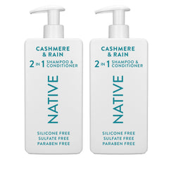 Native Cashmere and Rain 2N1 shampoo bottle for gentle cleansing on all hair types