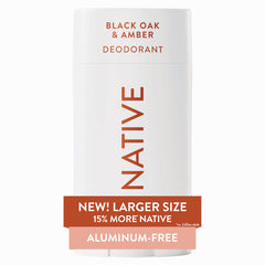 Desodorante Native libre de aluminio con fragancia Roble Negro y Ámbar, protección duradera para todo el día