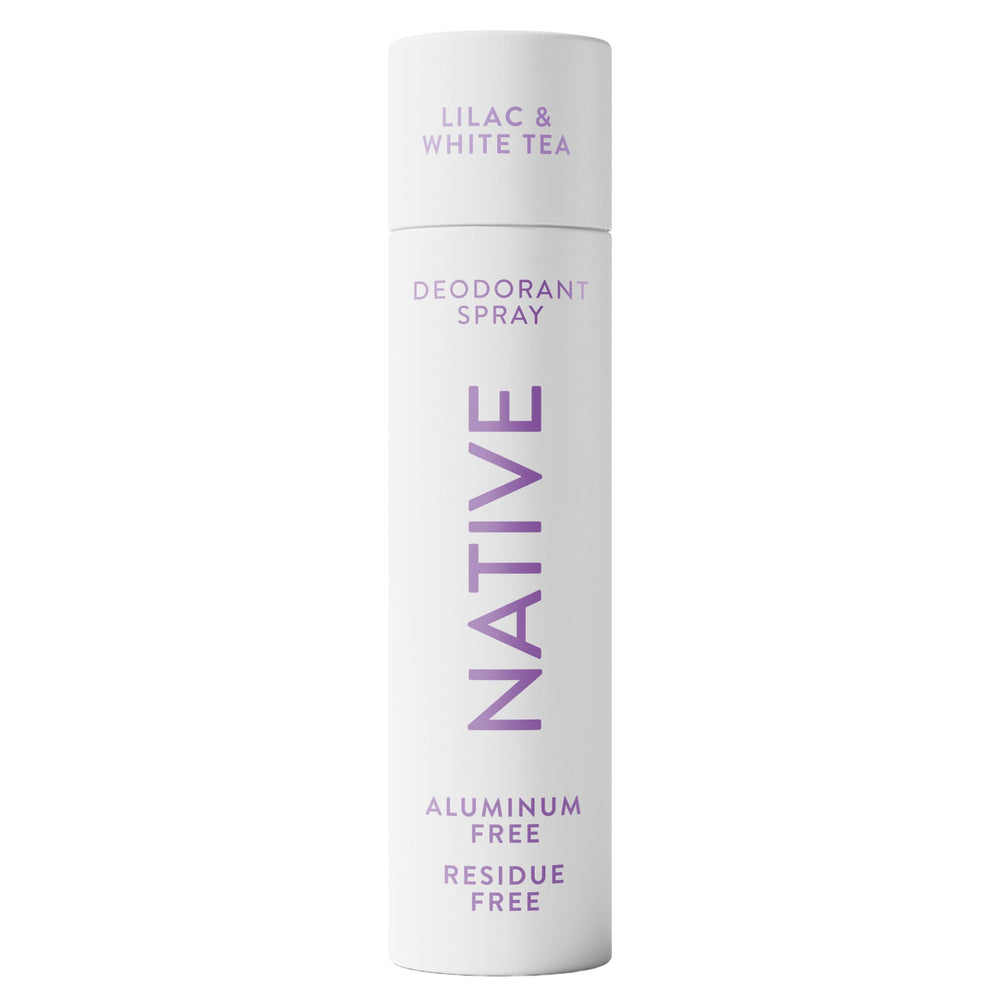 Native desodorante lila-te en botella para uso diario y protección.