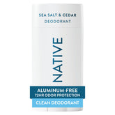 Botella de Native Desodorante con fragancia Sal Marina y Cedro para uso diario.