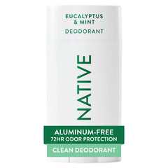 Desodorante Native sin aluminio frente al envase, protección de 72 horas.