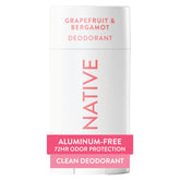 Native Desodorante sin aluminio, aroma cítrico de pomelo y bergamota en frasco para uso diario.