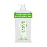 Native Ducha corporal frasco con melisa y bambú para piel suave.