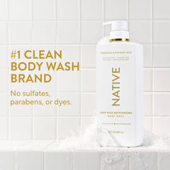 Native gel de ducha piña y coco con dispensador facilita dosificar la espuma cremosa.