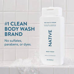 Native gel de ducha, textura espumosa suave para piel hidratada tras la ducha.