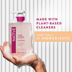 Plant-based cleaners highlighted on Native hand soap packaging