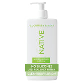 Loción corporal Native en botella para hidratación diaria.