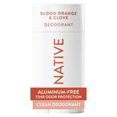 Native desodorante naranja sanguina clavo en frasco, fragancia fresca para uso diario.