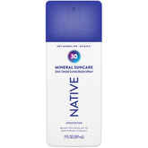 Native Sunscreen front view bottle with mineral SPF 30 for face and body.