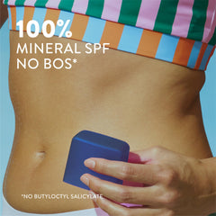 Native Sunscreen label closeup highlights fragrance-free formula for sensitive skin.