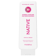 Native Sunscreen Lotion Tropical Breeze bottle for daily mineral protection.