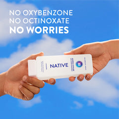 Native Sunscreen Lotion Unscented SPF 30 application: sheer mineral coverage