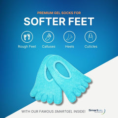 Gel encapsulado en calcetines NatraCure para cada dedo.