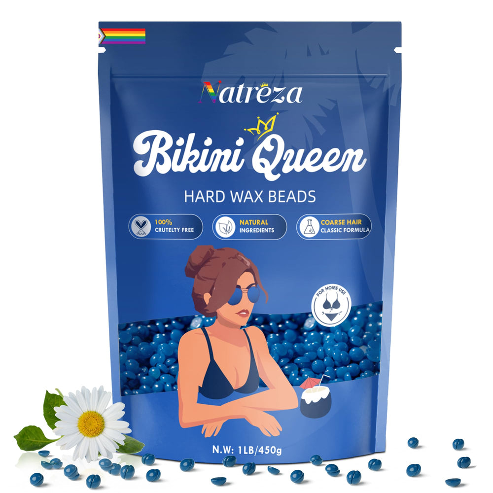 Natreza chamomile hard wax beads pack for at-home hair removal.