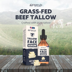 Closeup of Natrulo Beef Tallow Serum texture for rich nourishment.