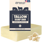 Natrulo Beef Tallow Soap Bar unscented close-up texture for sensitive skin
