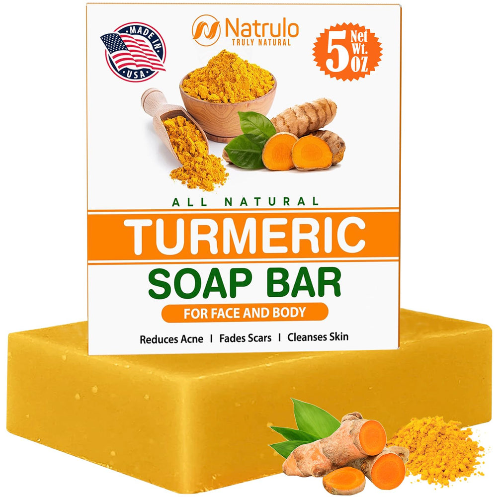 Jabón Natrulo con cúrcuma para cara y cuerpo, ilumina la piel.