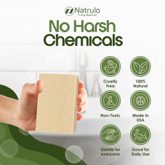Jabón natural Natrulo sin químicos agresivos, apto para niños.