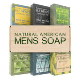 Natural American Elements men's soap with charcoal pine scent for invigorated skin.