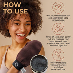 Natural Elephant Hammam Glove texture highlighting gentle exfoliation for radiant skin.