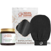 Natural Elephant Moroccan Black Soap bar displaying olive oil nourishment.
