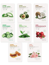 Natural Peau Hydrating Collagen Mask eight-pack display for all skin types