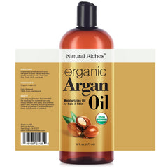 Natural Riches argan oil drops for precise application and fast absorption.